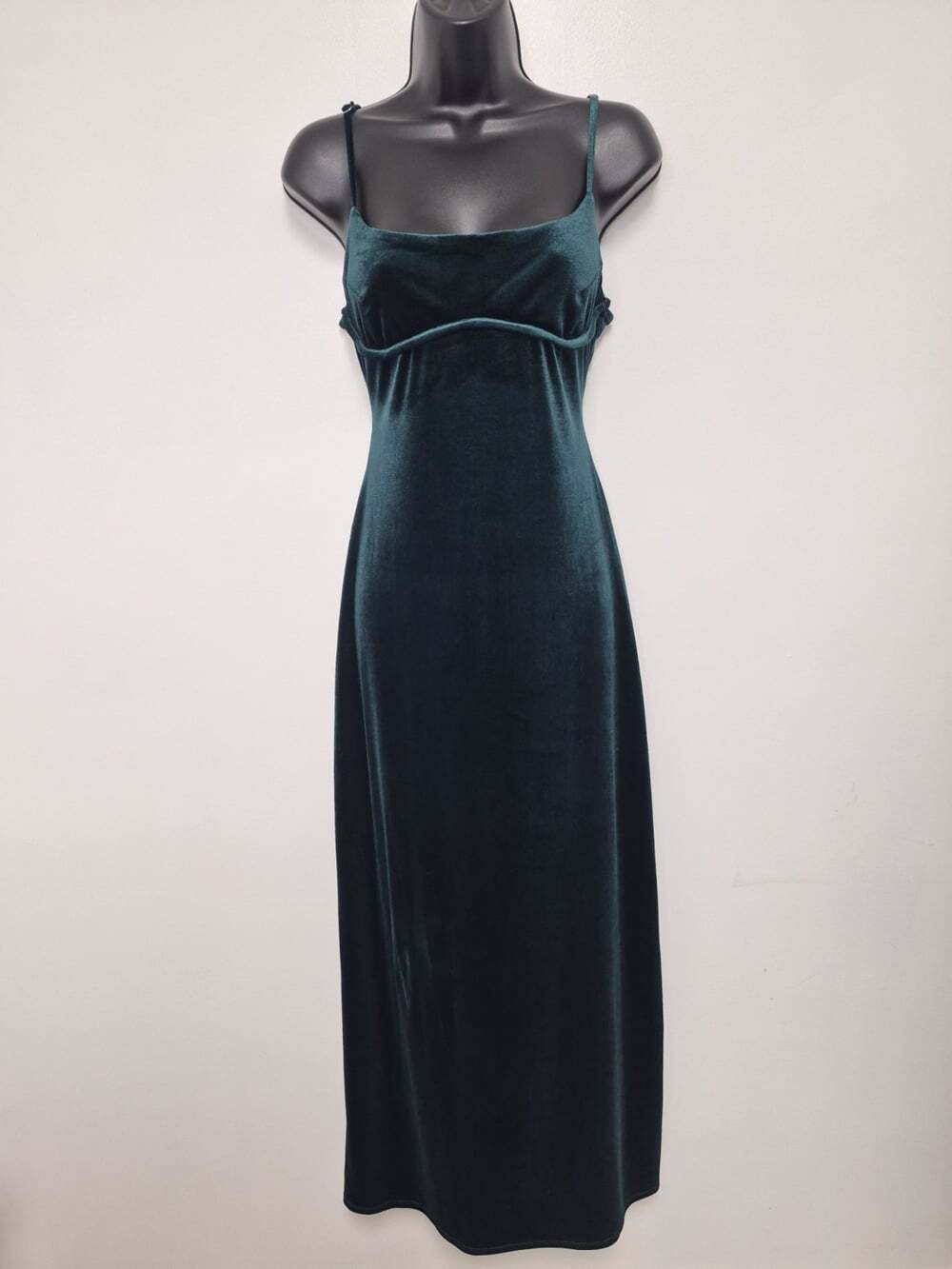 NWT Thirty/Thirty Open Back Whimsygoth Green Velvet Maxi Dress sz L